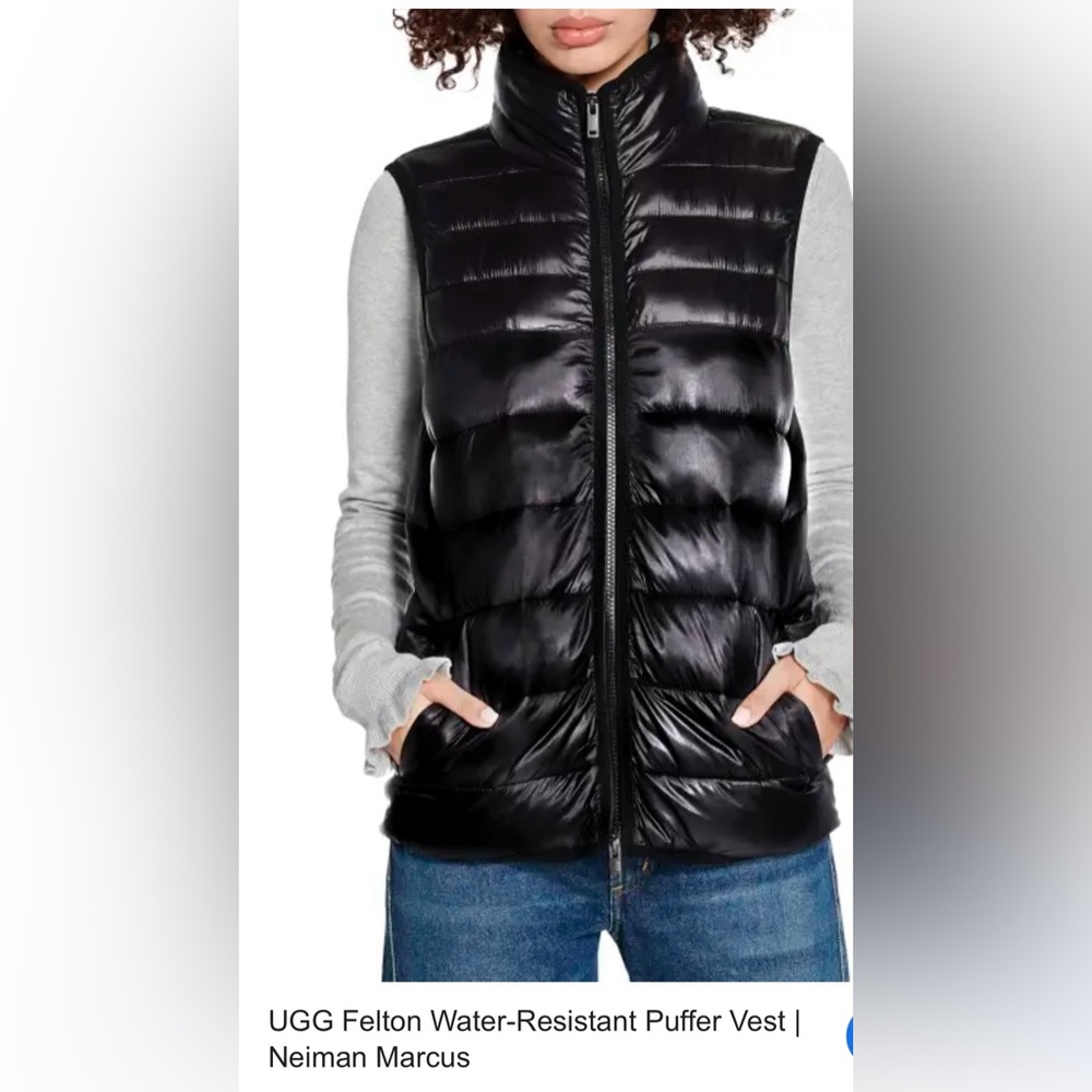 UGG Glossy Black Puffer Vest